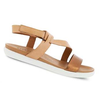 Women's Ecco Simpil Flat Sandals Brown | USA 192EBC